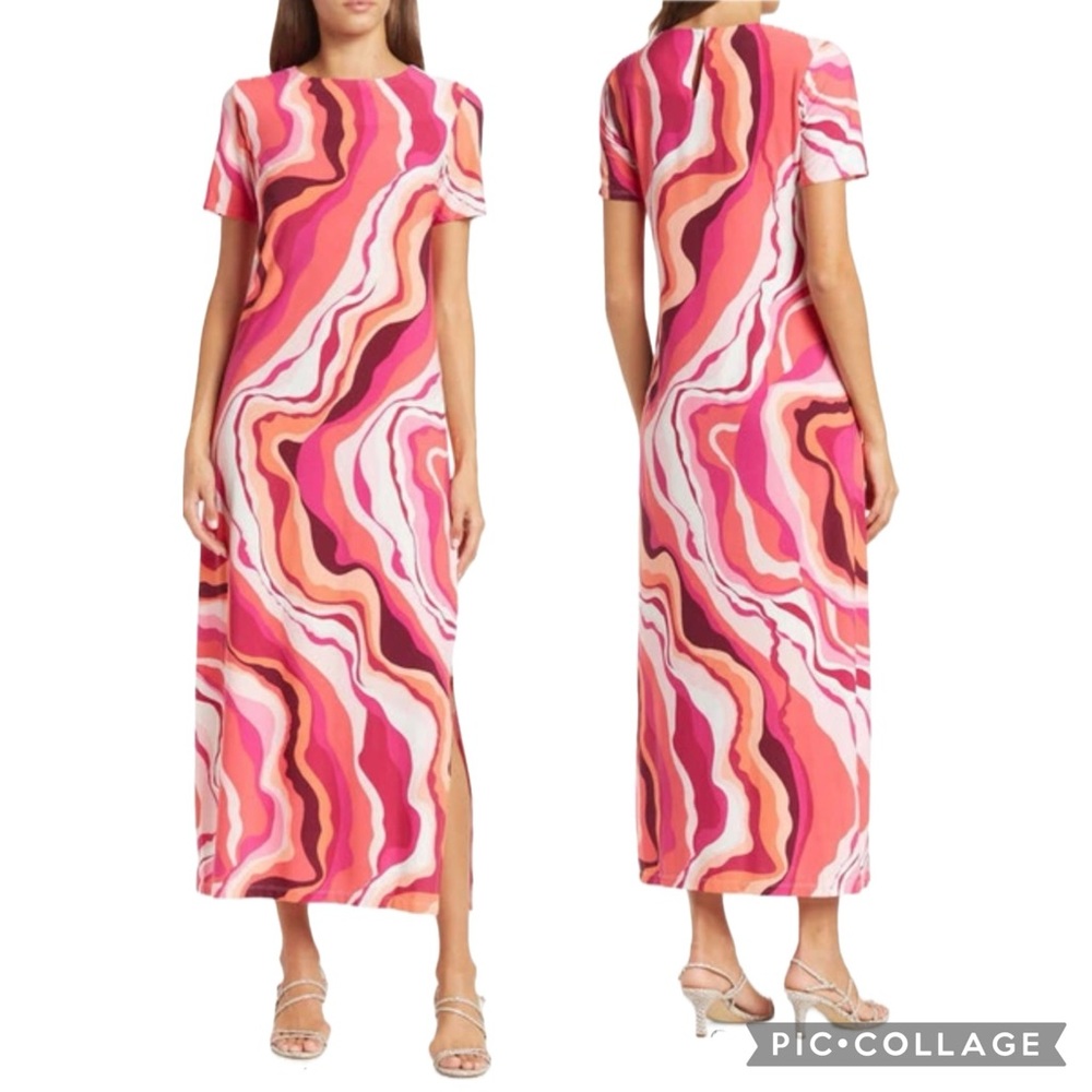 Pink and Coral Riviera Maxi T-Shirt Size 0 Dress